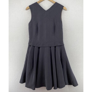 TONI FRANCESC Dress 8 Fit & Flare Skater Knee Length Sleeveless Blue Gray Spain